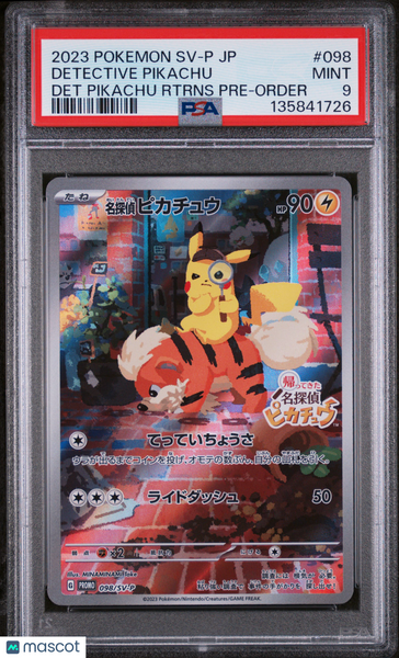 2023 Pokemon Japanese SV-P Promo Detective Pikachu Rtrns Pre-Order PSA 9 #098