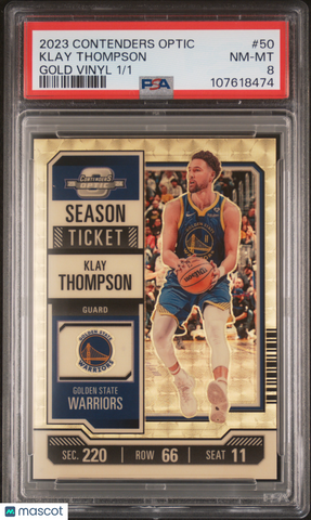 Klay Thompson - 2023 Panini Contenders Optic Gold Vinyl PSA 8 1/1