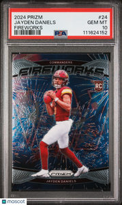 Jayden Daniels - 2024 Panini Prizm Fireworks PSA 10