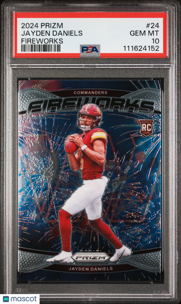 Jayden Daniels - 2024 Panini Prizm Fireworks PSA 10