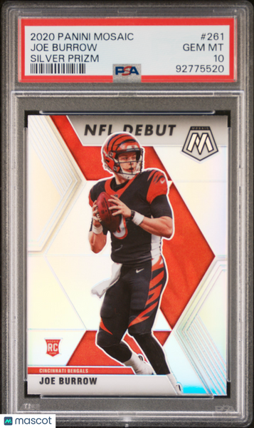 Joe Burrow - 2020 Panini Mosaic Silver Prizm PSA 10