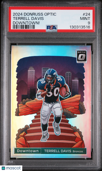 Terrell Davis - 2024 Panini Donruss Optic Downtown! PSA 9