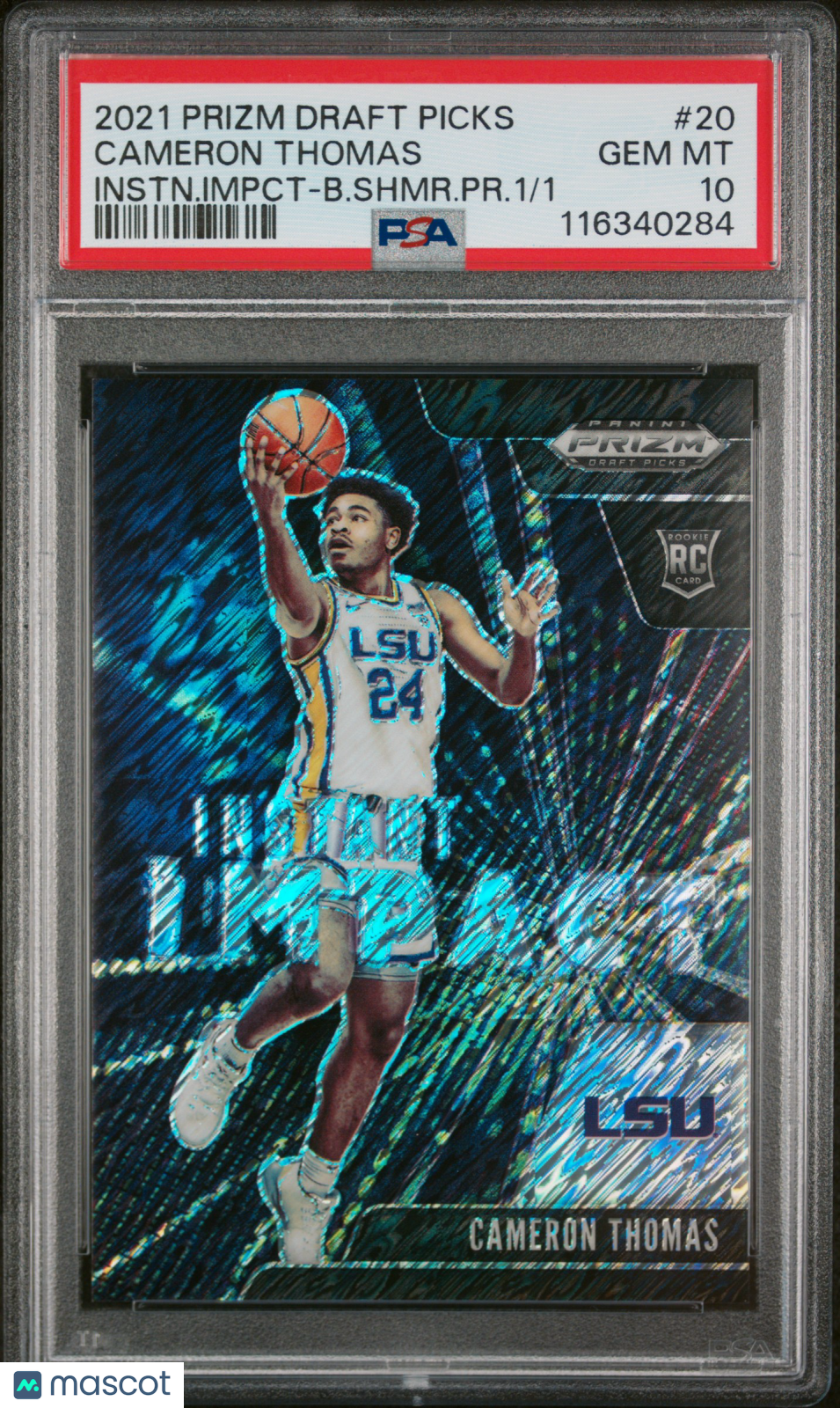 Cameron Thomas - 2021 Prizm Draft Picks Instant Impact Black Shimmer PSA 10 1/1