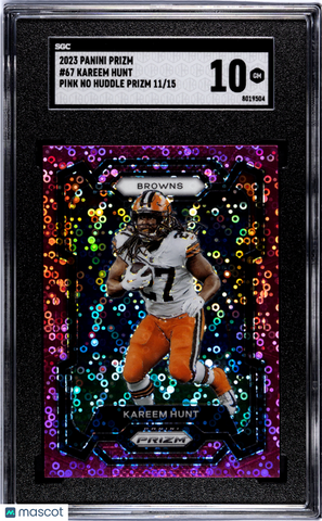Kareem Hunt - 2023 Panini Prizm Pink No Huddle SGC 10 /15