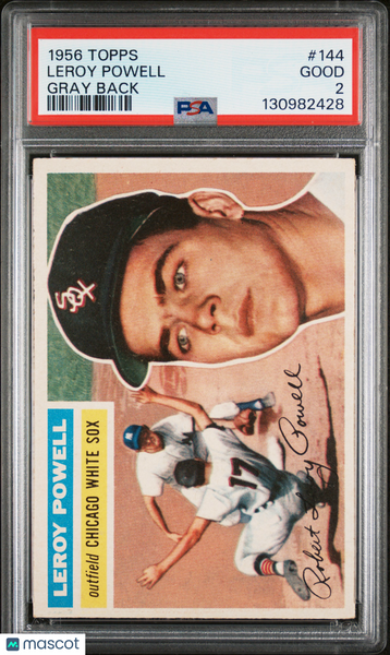 Leroy Powell - 1956 Topps Gray Back PSA 2