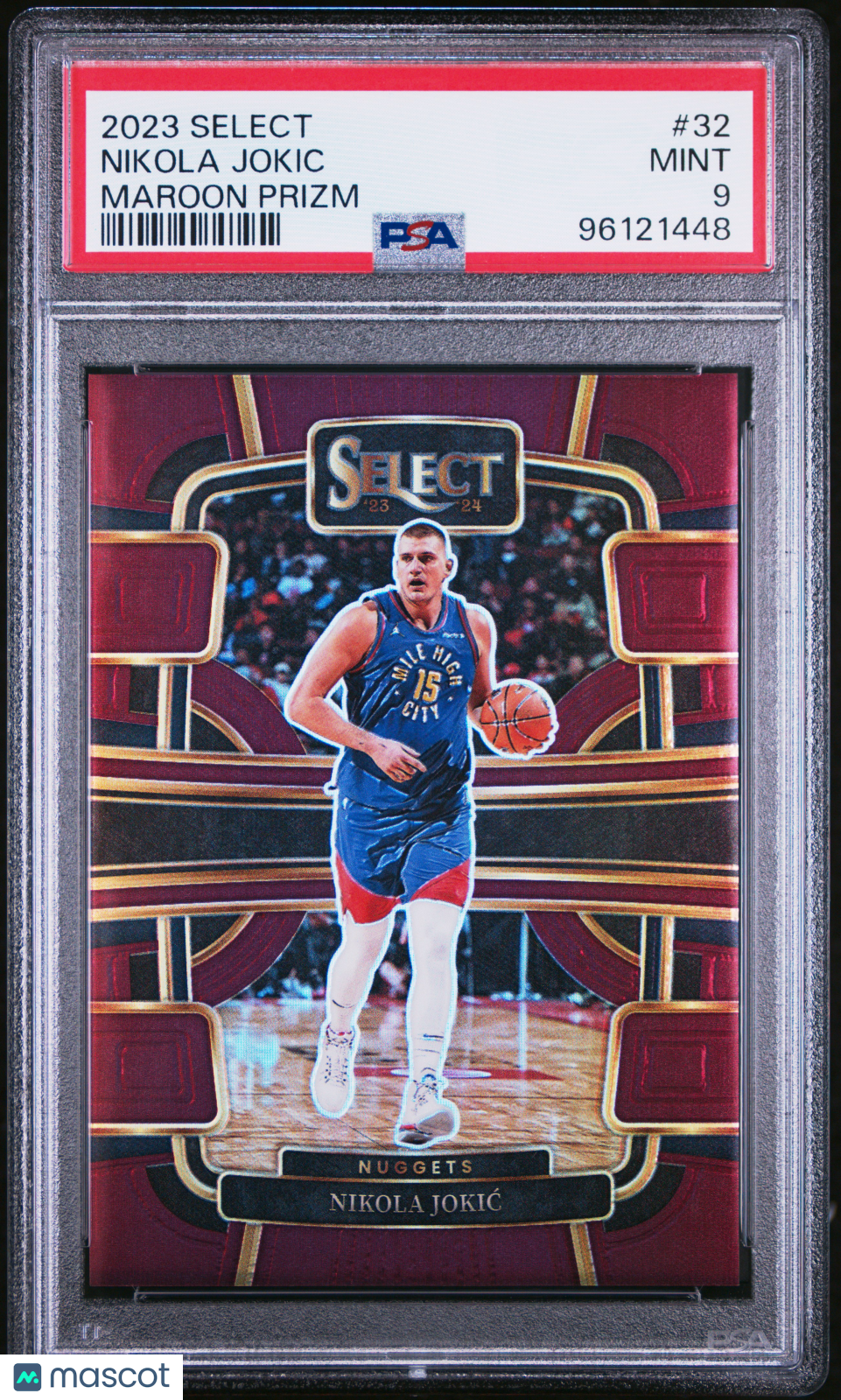 Nikola Jokic - 2023 Panini Select Maroon Prizm PSA 9 34/175