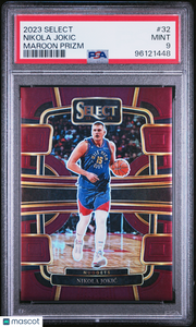 Nikola Jokic - 2023 Panini Select Maroon Prizm PSA 9 34/175