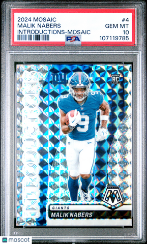 Malik Nabers - 2024 Panini Mosaic Introductions PSA 10