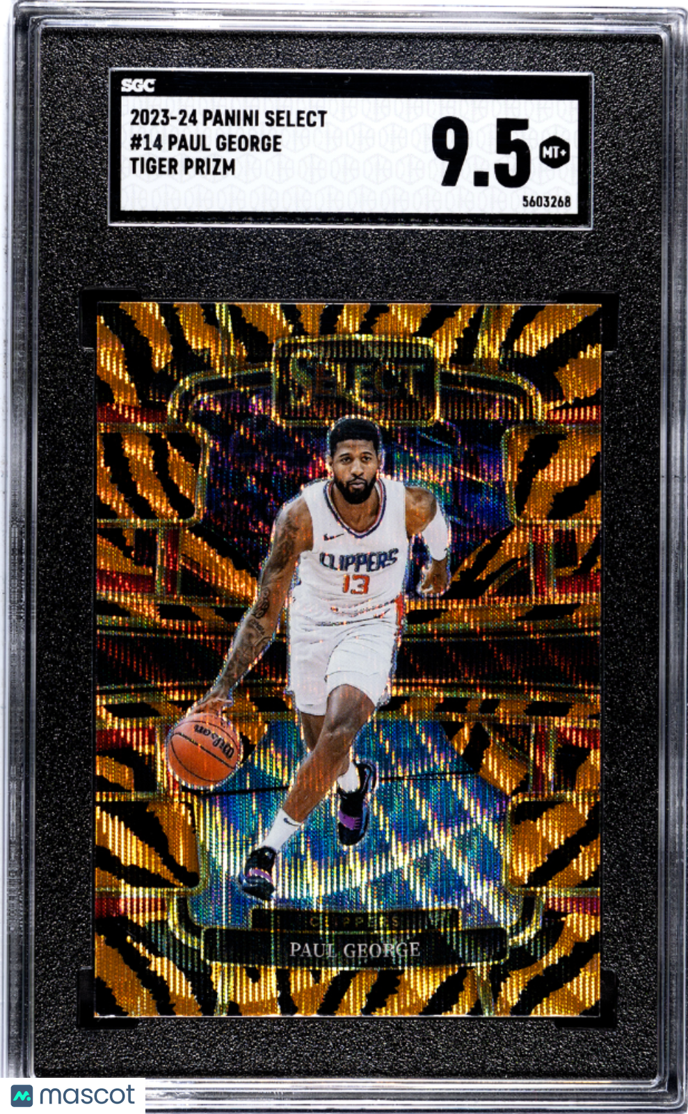 Paul George - 2023 Panini Select Tiger Prizm SGC 9.5 Case Hit