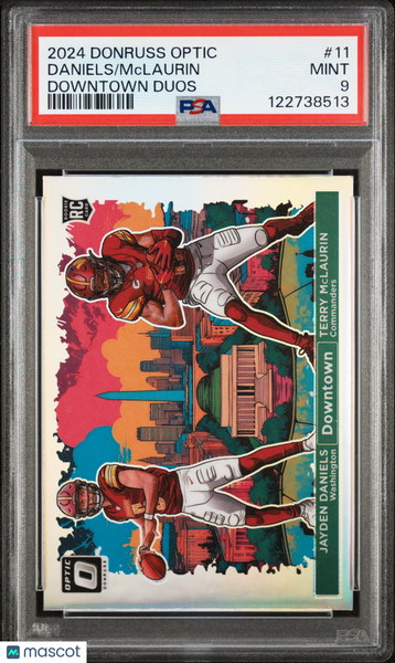 Mclaurin Daniels - 2024 Panini Donruss Optic Downtown Duos PSA 9 Case Hit