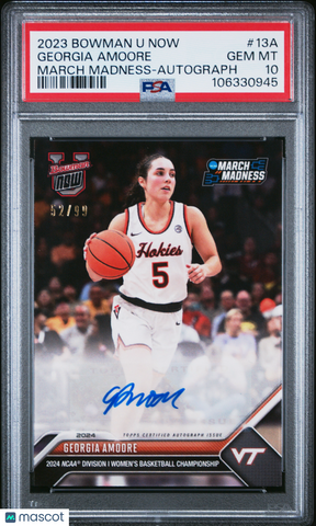 Georgia Amoore - 2023 Bowman U Now March Madness Autograph PSA 10 52/99