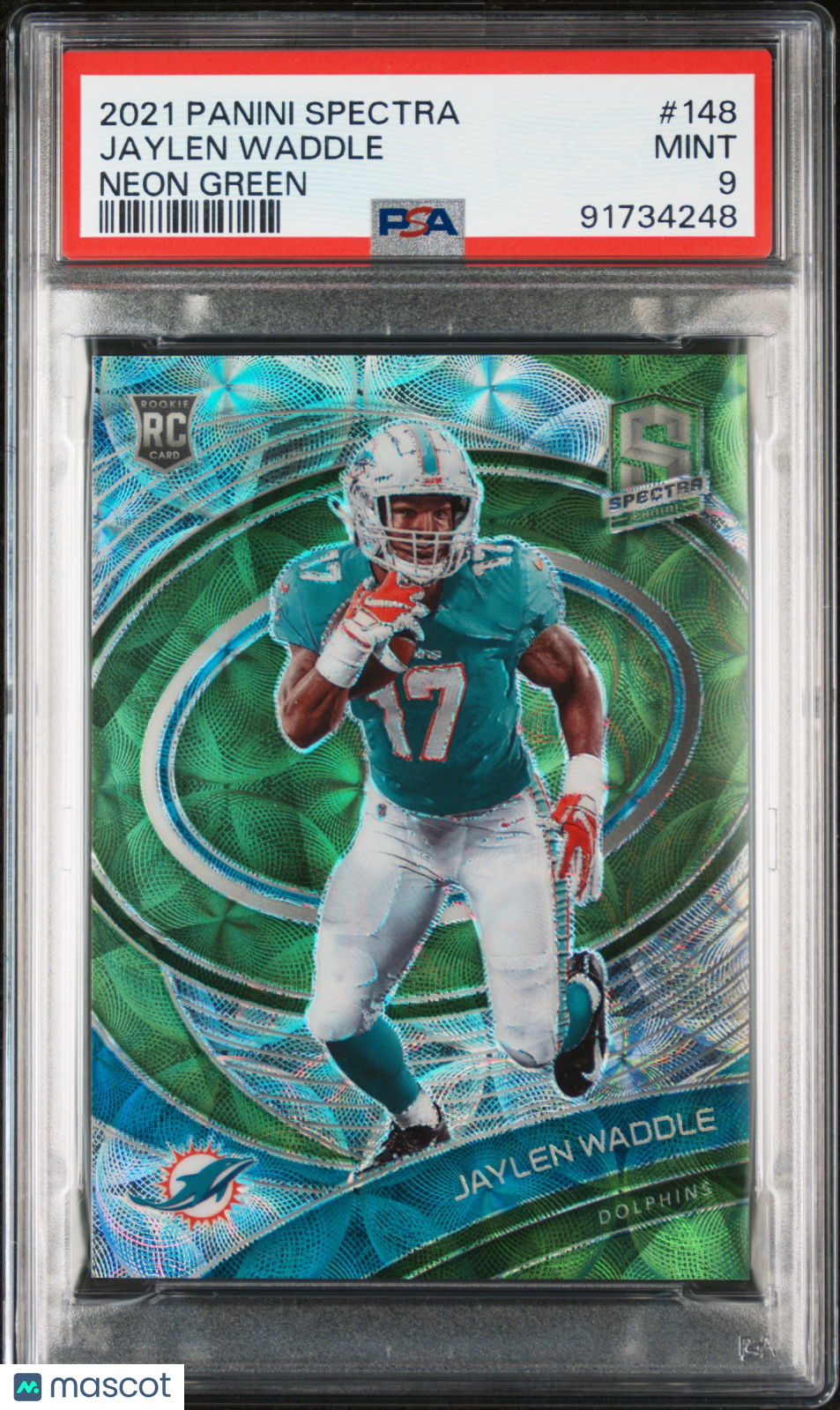 Jaylen Waddle - 2021 Panini Spectra Neon Green PSA 9 /35