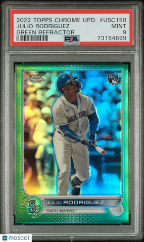 Julio Rodriguez - 2022 Topps Chrome Update Green Refractor PSA 9 Rookie /75