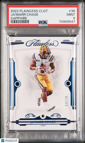 Ja'marr Chase - 2022 Panini Flawless Collegiate Sapphire PSA 9 04/20