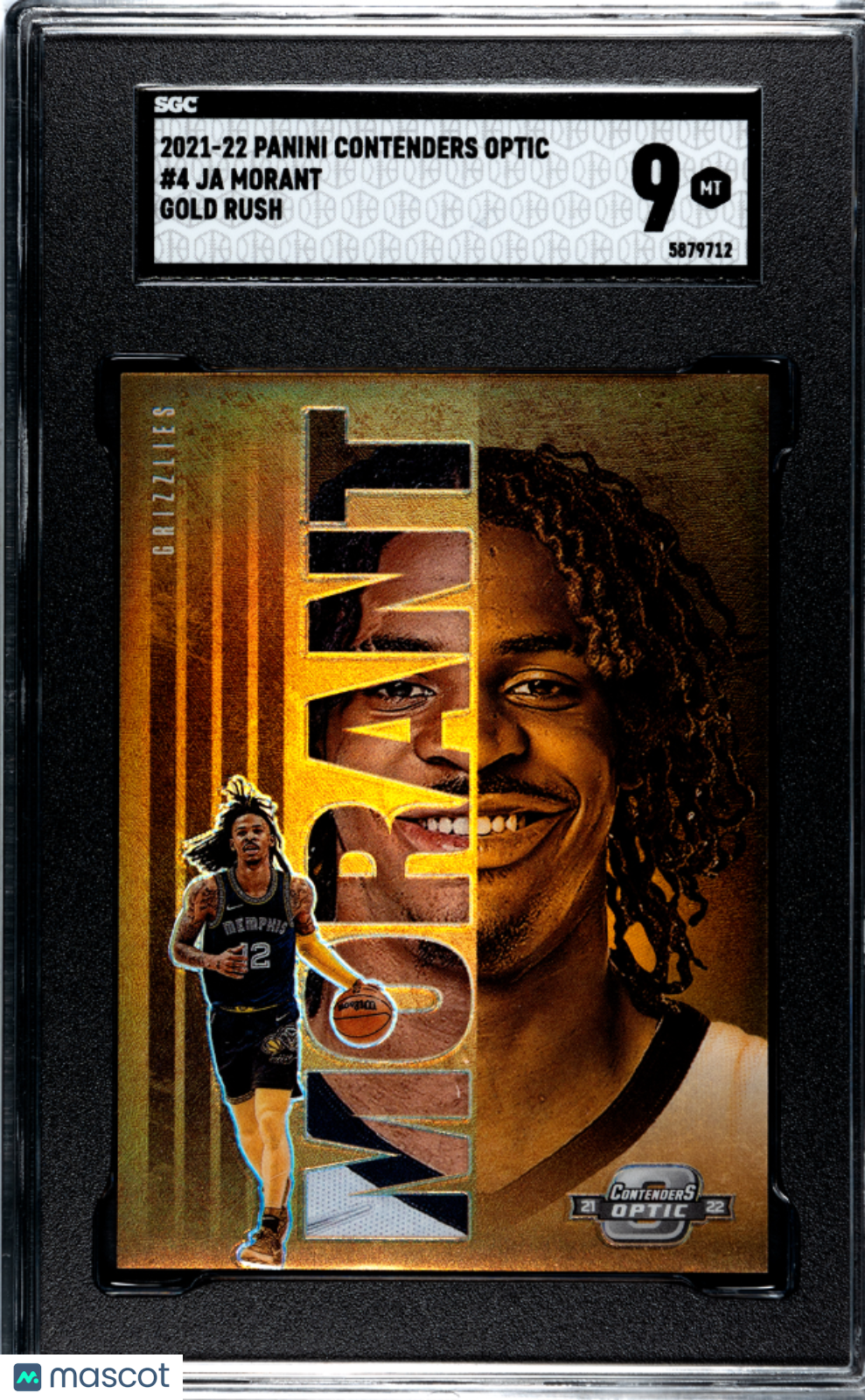 Ja Morant - 2021 Panini Contenders Optic Gold Rush SGC 9