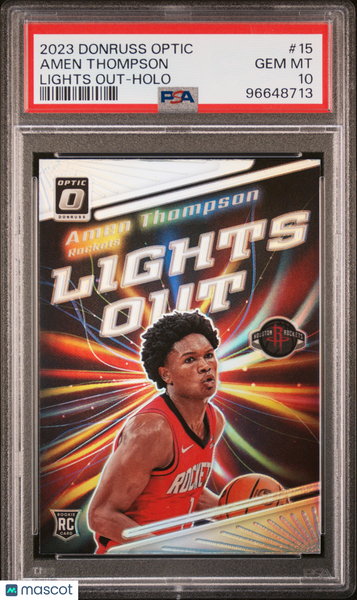 Amen Thompson - 2023 Panini Donruss Optic Lights Out Rookie Holo PSA 10
