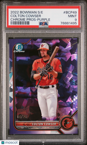 Colton Cowser - 2022 Bowman Sapphire Edition Chrome Prospects Purple PSA 9 /25