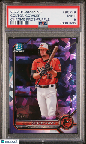 Colton Cowser - 2022 Bowman Sapphire Edition Chrome Prospects Purple PSA 9 /25