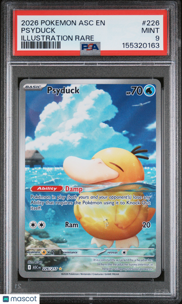 2026 Pokemon Asc EN-Ascended Heroes Psyduck Illustration Rare PSA 9 #226