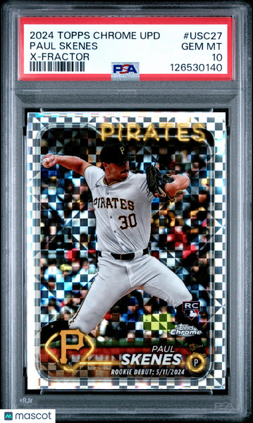 Paul Skenes - 2024 Topps Chrome Update X Fractor PSA 10 Rookie