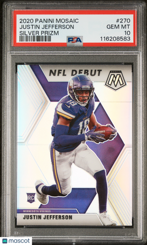 Justin Jefferson - 2020 Panini Mosaic Silver Prizm PSA 10