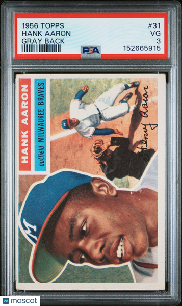 Hank Aaron - 1956 Topps Gray Back PSA 3