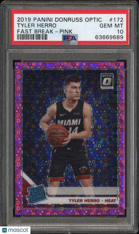 Tyler Herro - 2019 Panini Donruss Optic Fast Break Pink PSA 10 11/20