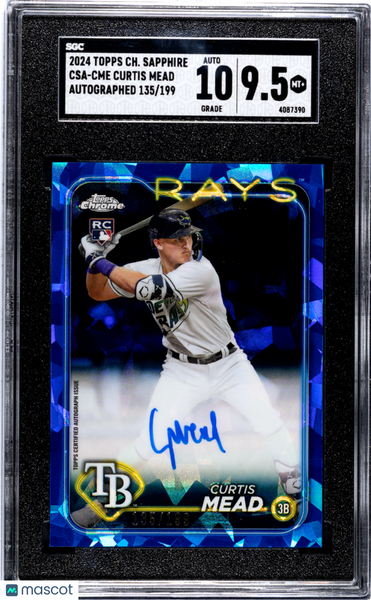 Curtis Mead - 2024 Topps Chrome Sapphire Autograph 199 SGC 9.5 Rookie