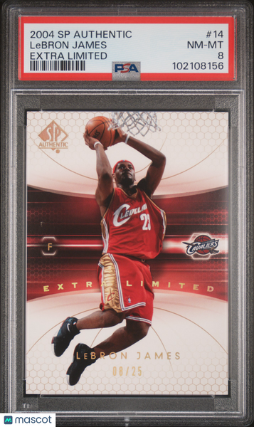 LeBron James - 2004 SP Authentic Extra Limited PSA 8 /25 08/25