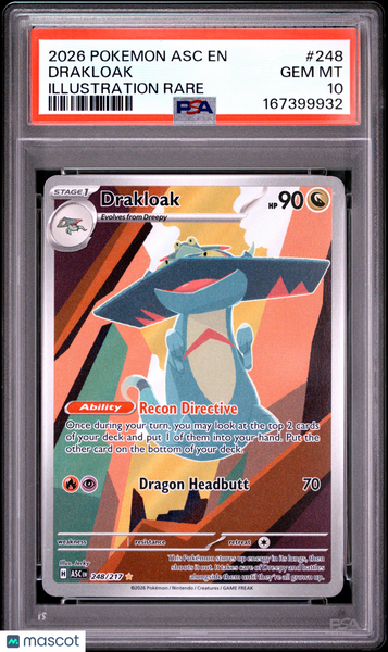 2026 Pokemon Asc EN-Ascended Heroes Drakloak Illustration Rare PSA 10 #248