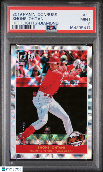 Shohei Ohtani - 2019 Panini Donruss Highlights Diamond #H1 PSA 9