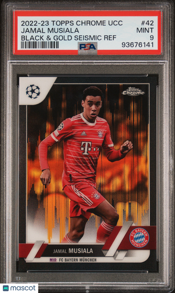Jamal Musiala - 2022-23 Topps Chrome UEFA Club Competitions Black & Gold Seismic Ref PSA 9 7/30