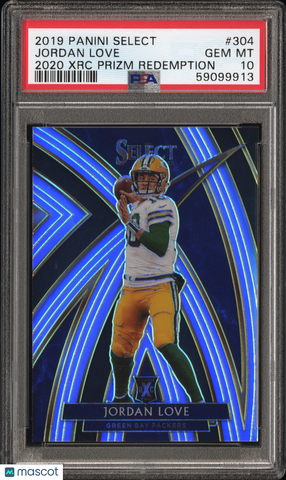 Jordan Love - 2019 Panini Select 2020 XRC Prizm Redemption PSA 10