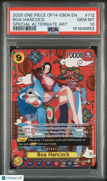 2026 One Piece Op14-Eb04-The Azure Sea's Seven Boa Hancock SA Art PSA 10 #112