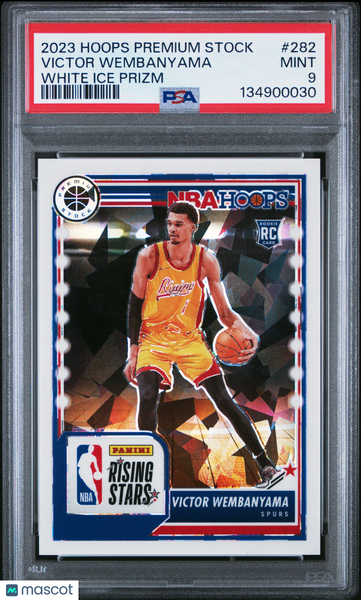 Victor Wembanyama - 2023 Panini Hoops Premium White Ice Prizm Rookie 19/25 PSA 9