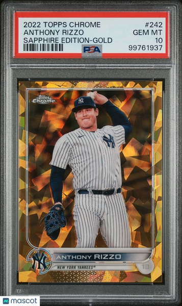 Anthony Rizzo - 2022 Topps Chrome Sapphire Edition Gold PSA 10 20/50