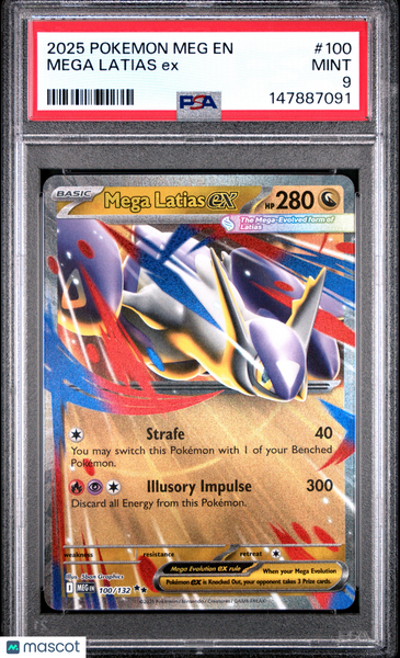2025 Pokemon Meg EN-Mega Evolution Mega Latias EX PSA 9 #100