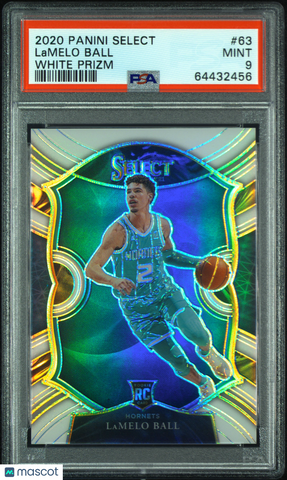 Lamelo Ball - 2020 Panini Select White Prizm Rookie PSA 9 Concourse #63