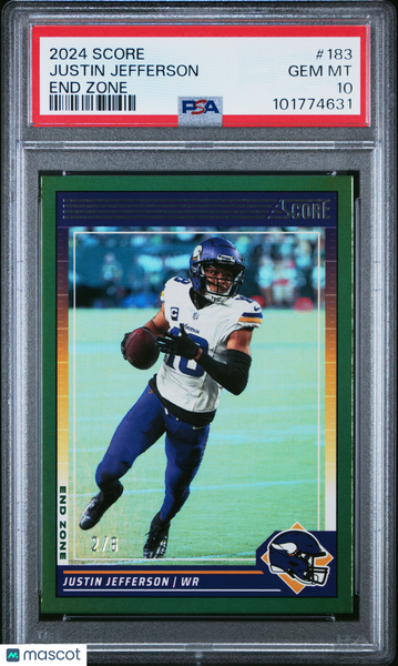 Justin Jefferson - 2024 Panini Score End Zone PSA 10 2/6