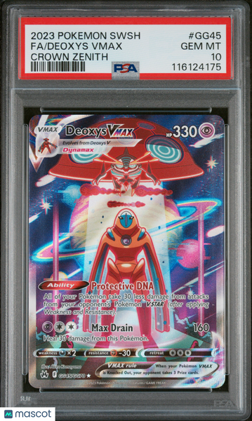 2023 Pokemon Sword And Shield Crown Zenith Deoxys VMAX Fa Crown Zenith PSA 10 #GG45