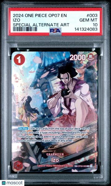 2024 One Piece Op07 500 Years Future Izo Special Alternate Art PSA 10 #003