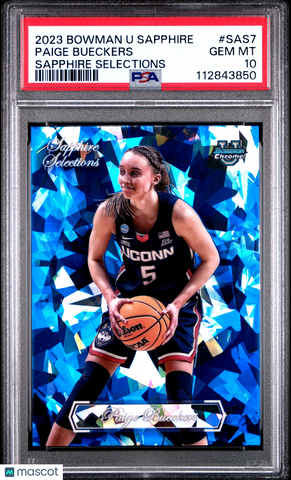 Paige Bueckers - 2023 Bowman University Chrome Sapphire Selections PSA 10