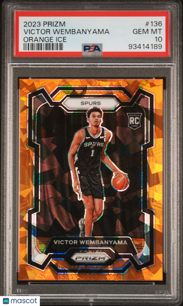 Victor Wembanyama - 2023 Panini Prizm Orange Ice PSA 10 Rookie
