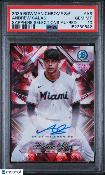 Andrew Salas - 2025 Bowman Red PSA 10 3/5