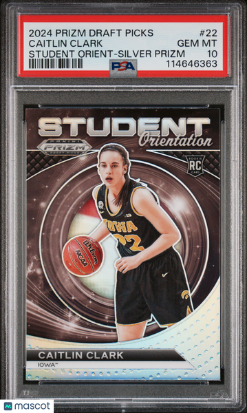 Caitlin Clark - 2024 Panini Prizm Draft Picks Student Orientation Silver PSA 10
