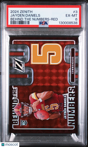 Jayden Daniels - 2024 Panini Zenith Behind The Numbers Red PSA 6 05/10