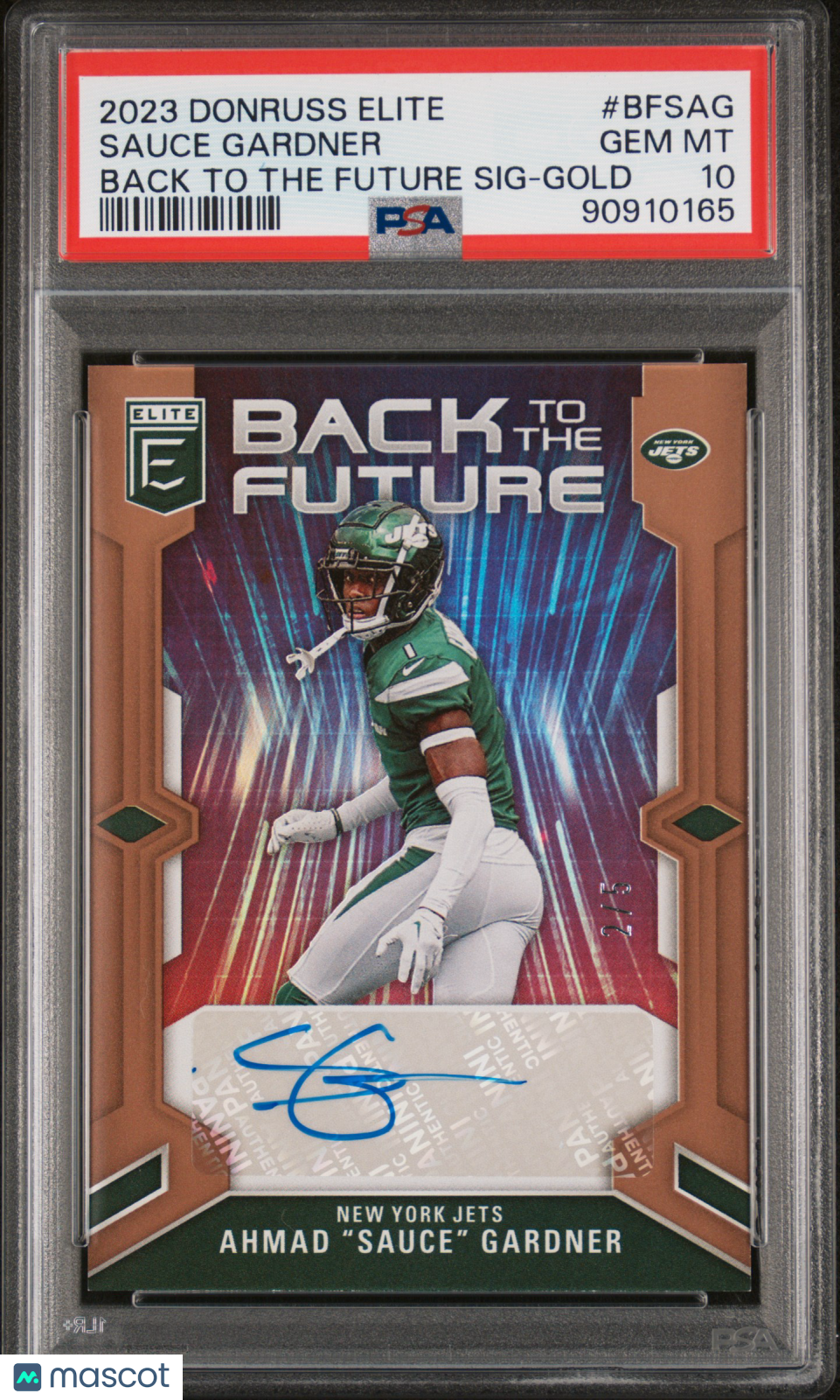 Sauce Gardner - 2023 Donruss Elite Back To The Future Signature Gold PSA 10