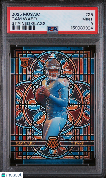 Cam Ward - 2025 Panini Mosaic Stained Glass PSA 9 Rookie