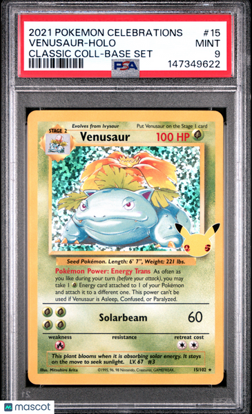 2021 Pokemon Celebrations Classic Collection Venusaur Holo Base Set PSA 9 #15