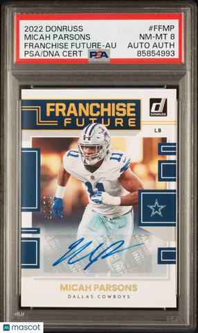 Micah Parsons - 2022 Panini Donruss Franchise Future Au PSA 8 /75 32/76